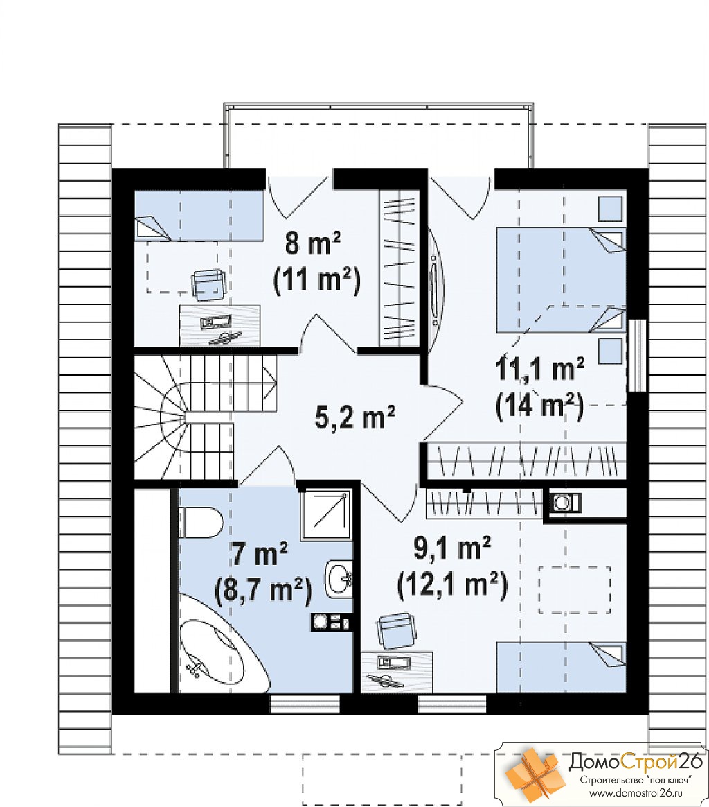 Проект каркасного дома Агата - План 2 этажа
