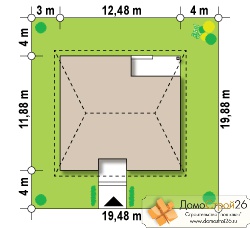 Проект каркасного дома Азалия - Минимальные размеры участка